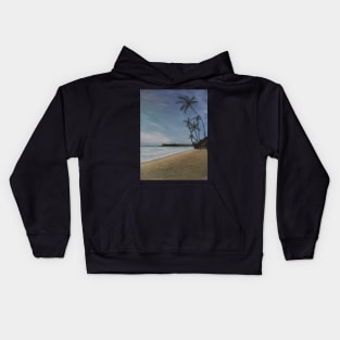 Palm tree dreams oil painting by Tabitha Kremesec Kids Hoodie